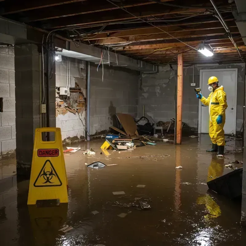 Flooded Basement Electrical Hazard in Saint John, KS Property